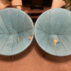 Pair Vintage Project Bucket Chairs
