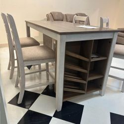[OM] 🟪 Only $45 initial then take it home 🏡 Brand New Rokane Counter Height Dining Table And Chairs 