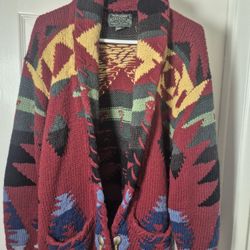 Ralph Lauren Country Cardigan Wool Knit Native Southwestern USA Size M 