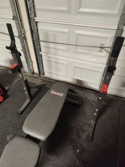 Weight Bench with Adjustable Squat Rack