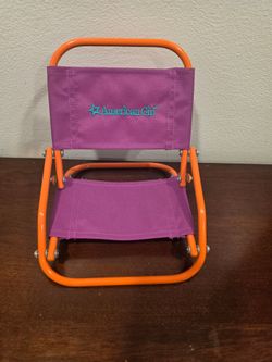 American Girl Doll Adventure Campfire/Beach Folding Chair Purple Orange Retired