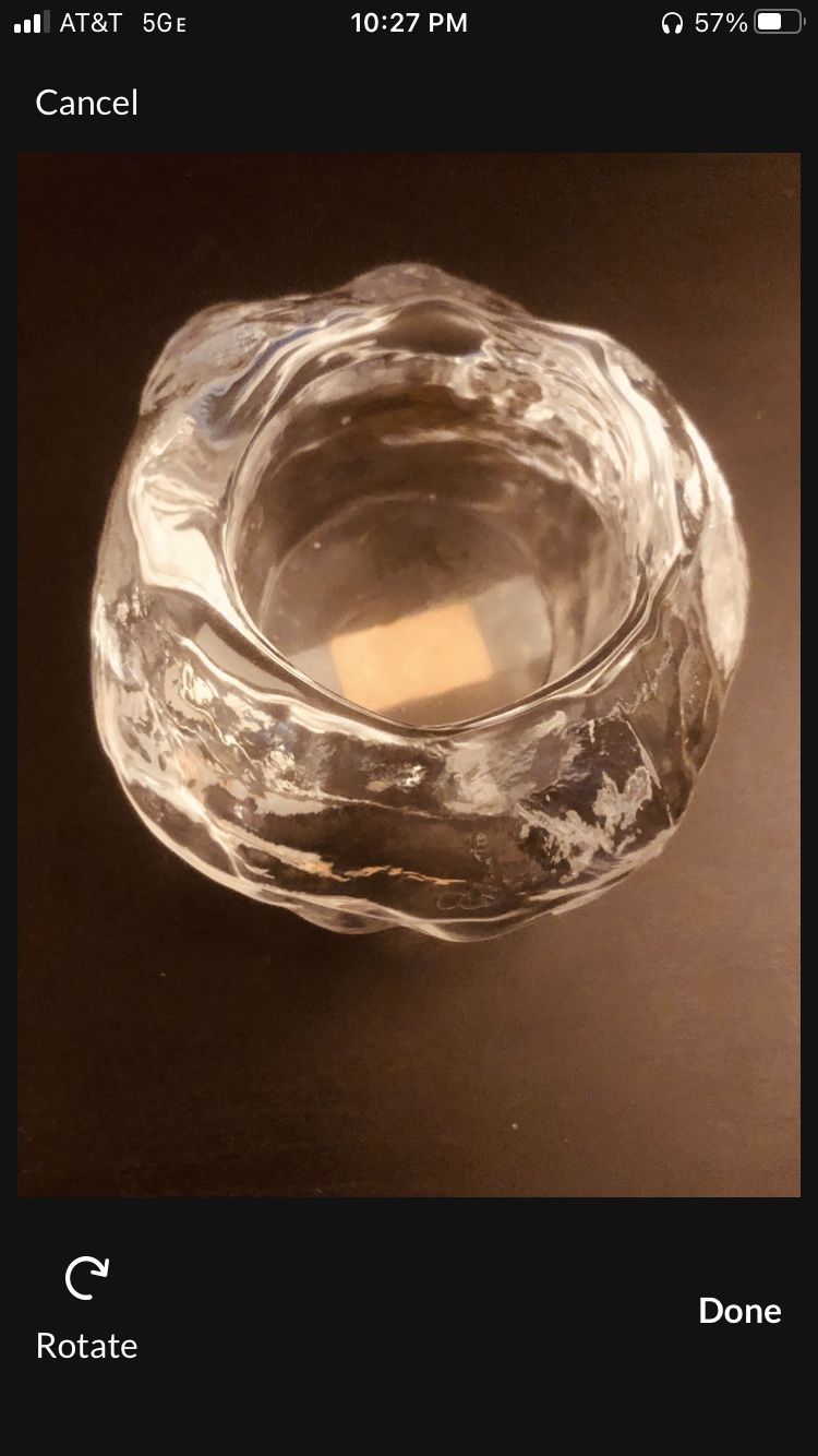 Vintage Kosta Boda Crystal Candle Holder 
