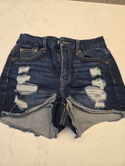 Distressed Denim Jean Shorts