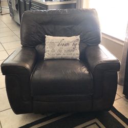 1 Brown Leather Recliner 