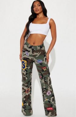 Camo Cargo Pants with Patches