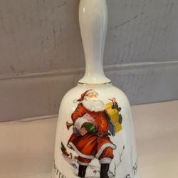 Xmas Porcelaine Bell 1977 Made In W.Germany With Santa