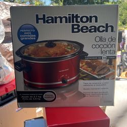 Brand New Hamilton Beach Slow Cooker 8 Quart Large Capacity Pressure Dishwasher Safe