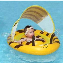 Infant Floats for Pool with Sun Canopy and Adjustable Safety Seat Baby Boat Water Pool Float for Age of 6-24 Months BRANDNEW.

INFANT POOL FLOAT:Featu