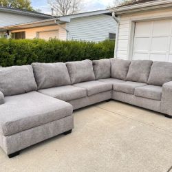 🛋️ Modern Gray Ashley Sectional Couch - Deep Cleaned + FREE Delivery (Columbus Area)