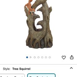 Water Fountain with LED Light And Squirrel