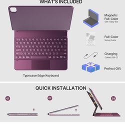 typecase Keyboard Case for 2024 iPad Air 13 and iPad Pro 12.9 (6th, 5th, 4th, 3rd Gen),Magic Keyboard for iPad Pro 12.9, Magnetic Keyboard Case with M