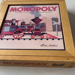 Nostalgia Monopoly Game In Wooden Box