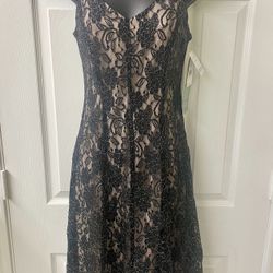 Gorgeous black and gold lace dress