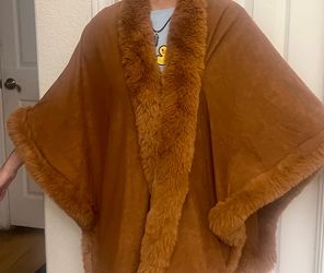 Beautiful brown suede fur coverup