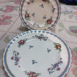Spode Trapnell Sprays Y8403 8” Salad Plate & 6.5” Desert Plate Circa 1900