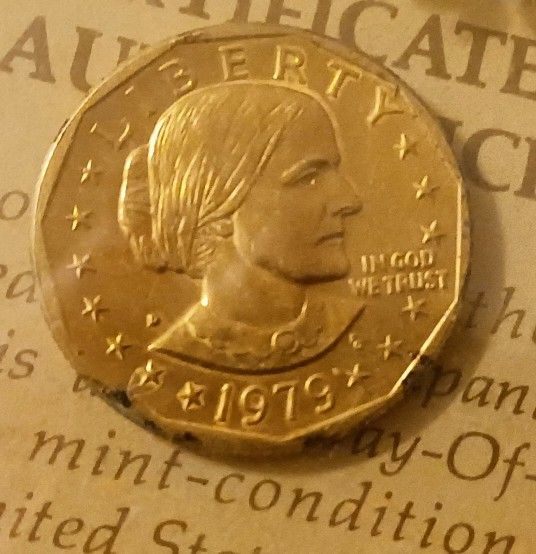 1979 D Certified 24kt gold plated S.B.A Dollar