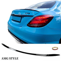 For 2015-2021 Mercedes BenZ C-class W205 Rear Spoiler PG C63 Style Gloss Black Brand New