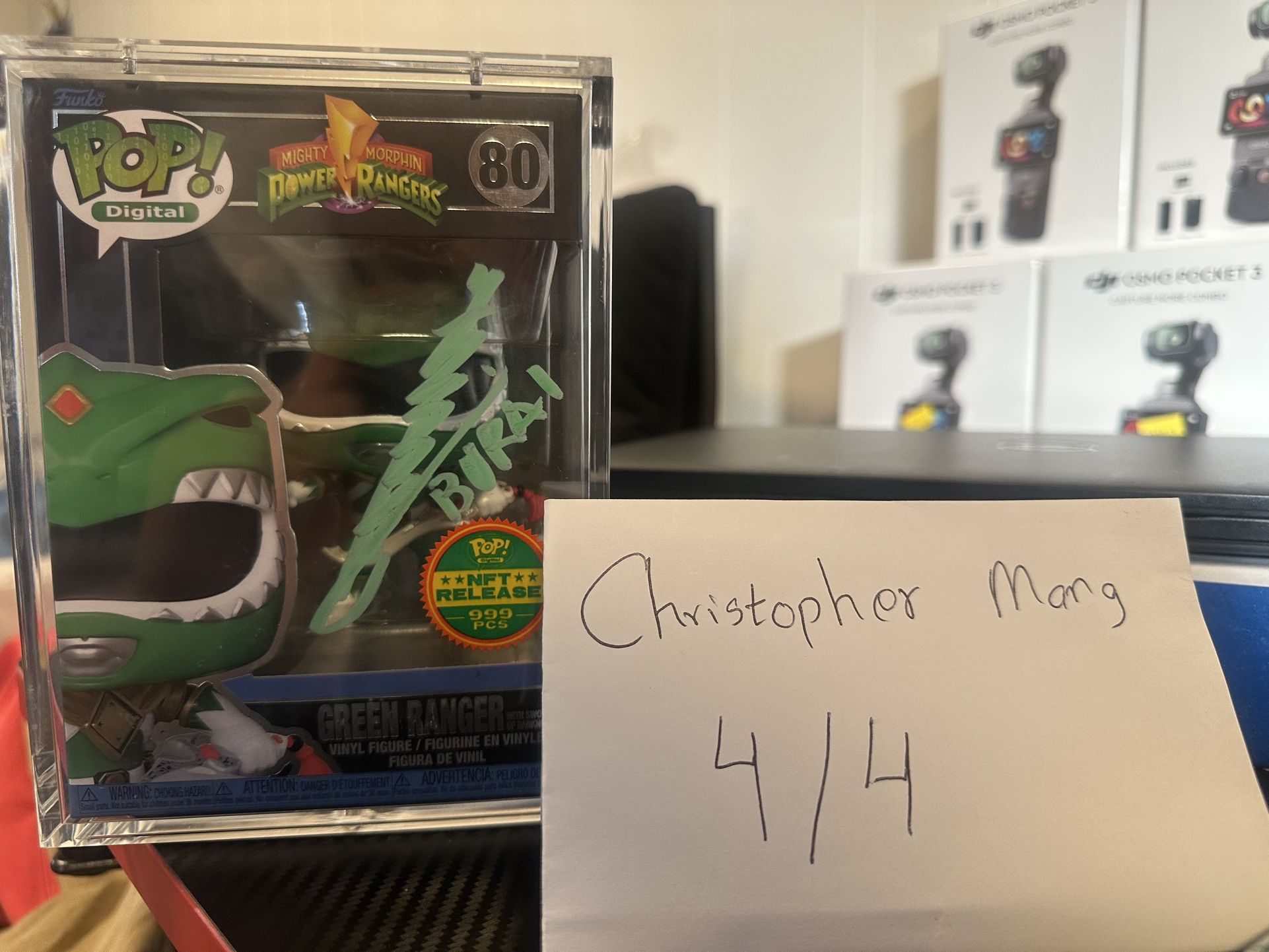 Green Ranger nft Funko Pop Signed By Original Green Ranger ( Shiro Izumi ) Power Morphicon 2024