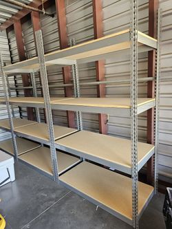 4 Tier Shelving 48 in W x 24 in D American Made Used Heavy Duty Steel Boltless Storage Rack Delivery Available