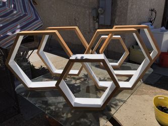 Handmade hexagon shelves