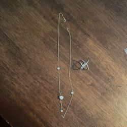 10k Gold And Cz Necklace Scrap And 925 Ring Lot