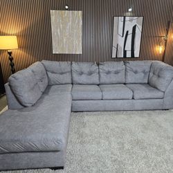 LIKE NEW - Ashley Modern 2-Piece Left Facing Sectional with Chaise in Gray