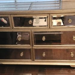 Z Gallerie Borghese Mirrored 7 Drawer ChestUsed Borghese Mirrored 7 Drawer  Chest from Z Gallerie. Retailed for $1,499. The silver trim finish has star  for Sale in Los Angeles, CA - OfferUp