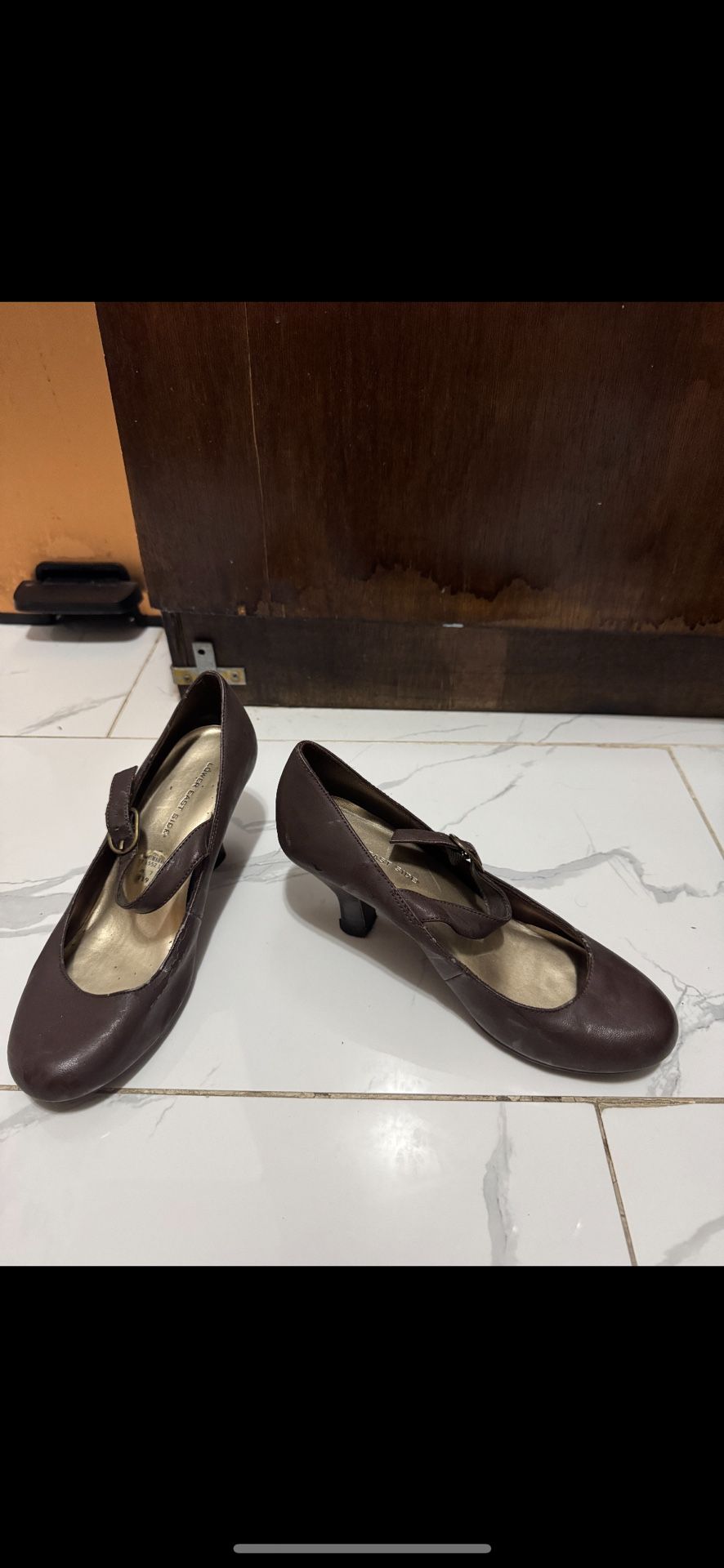 Title: Lower East Side Brown Mary Jane Heels (Size 7W) Description: Step into classic elegance with these timeless Mary Jane heels from Lower East S