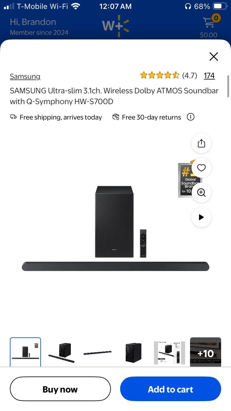 SAMSUNG Ultra-slim 3.1ch. Wireless Dolby ATMOS Soundbar And Subwoofer