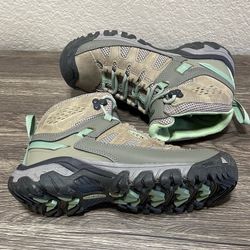 KEEN Targhee Vent Mid Women’s Size 7.5 Fumo/Quiet Green Hiking Boots #1018689