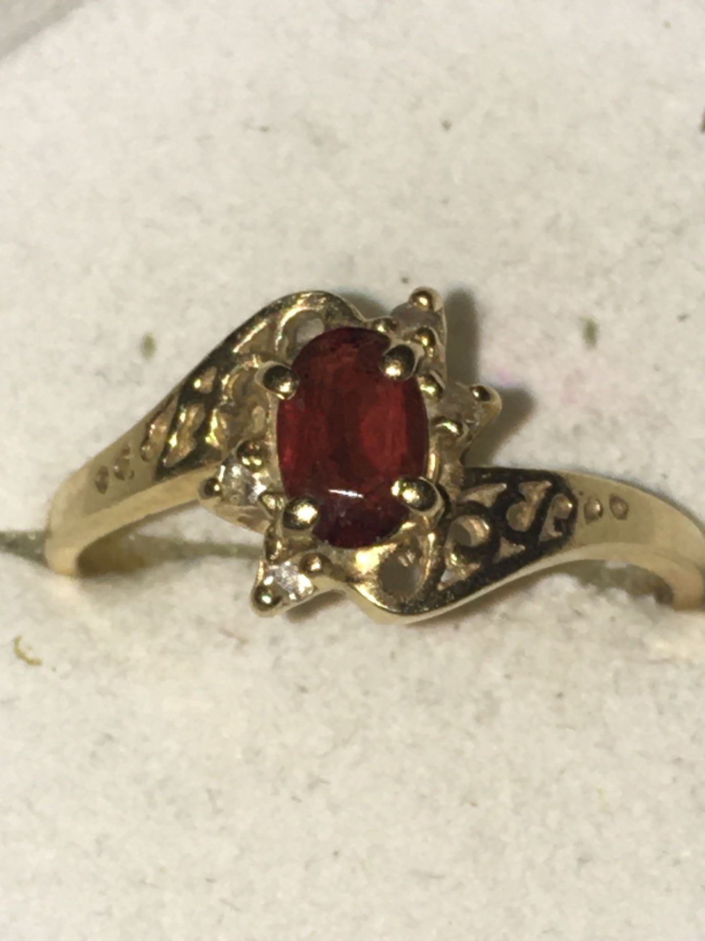 10k Gold Ruby & Diamond Ring
