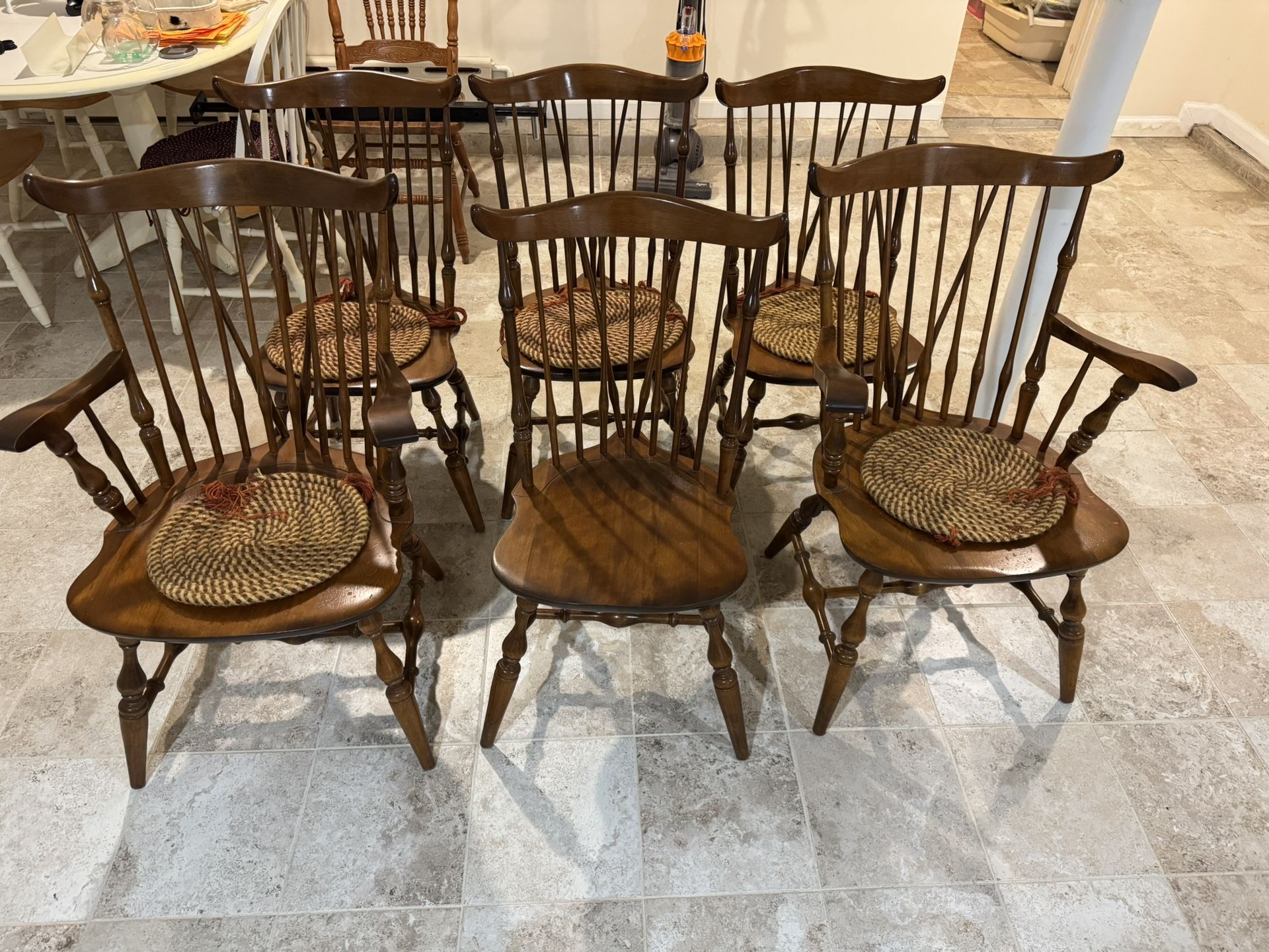 Antique Nichol & Stone wooden chair set