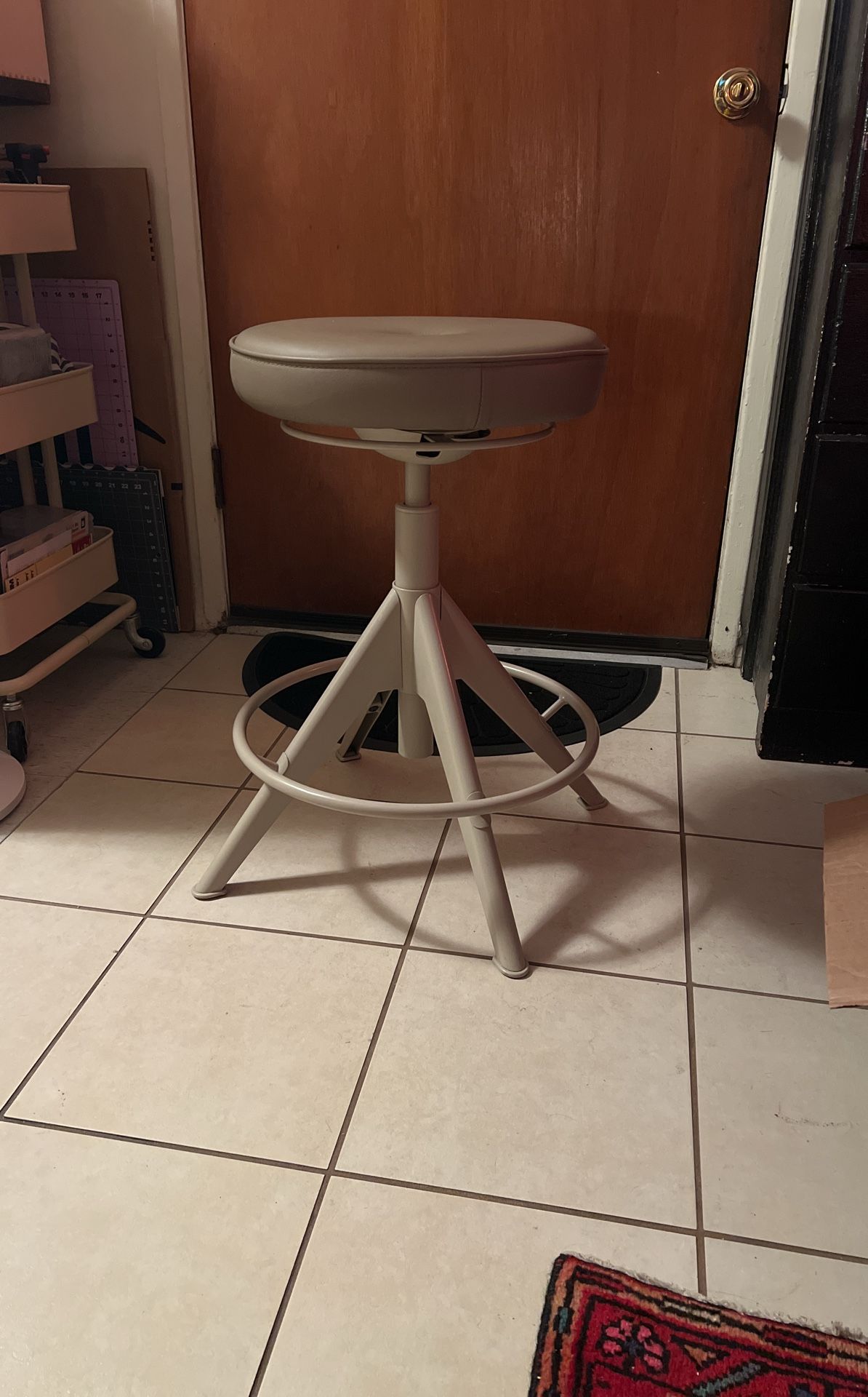 IKEA Leather Adjustable Stool