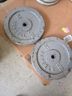 50lb Grey Barbell Standard 1inch Weight Plates