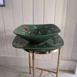 14" Square Bowl & Underplate