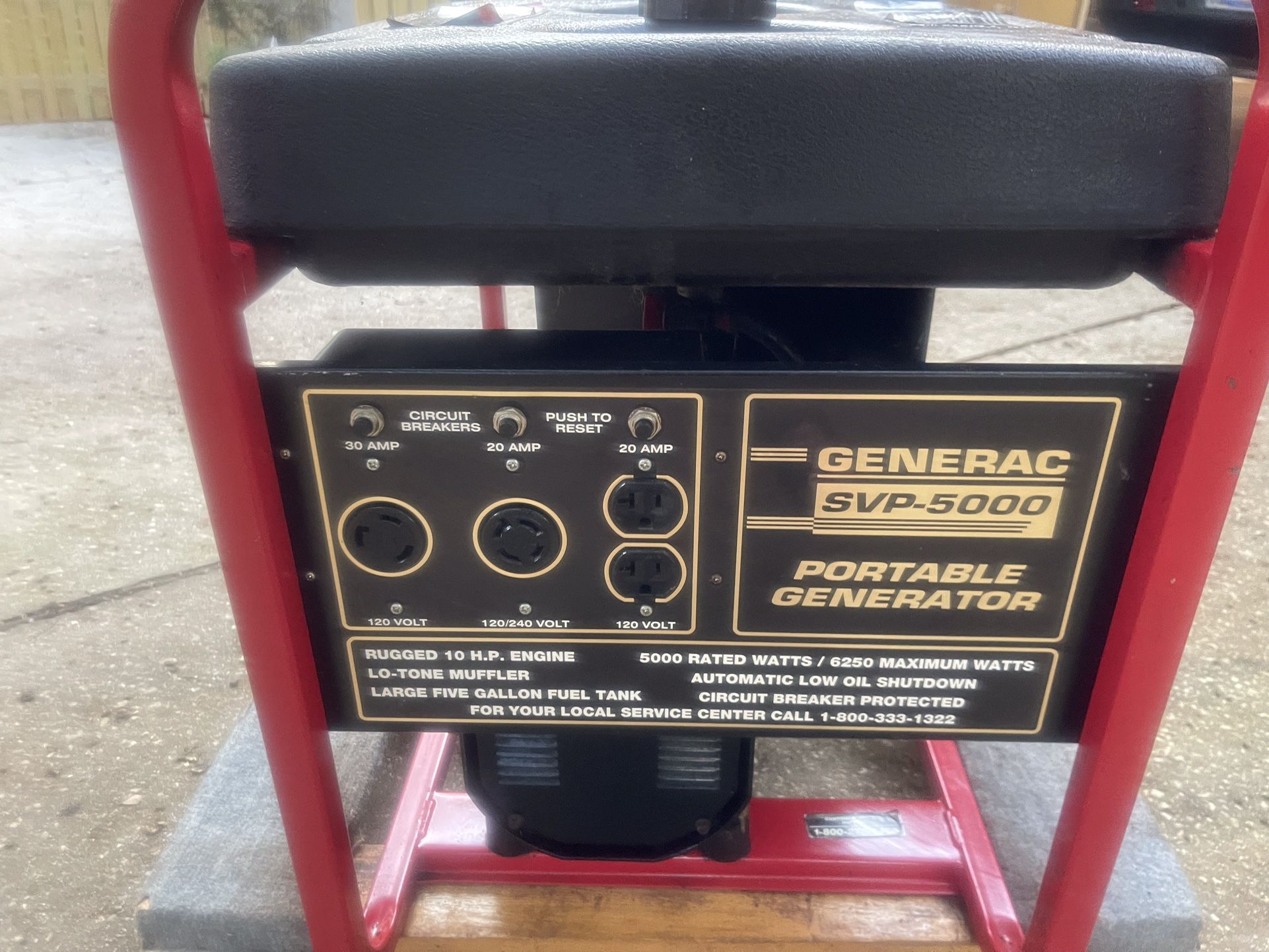 Generac SVP-5000 Generator 240/120volts