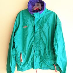 Vintage Columbia Bugaboo Men's Coat Jacket Teal Purple SZ Medium Teal 90s VTG