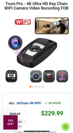 Truro Pro - 4K Ultra HD Key Chain WIFI Camera Video Recording FOB