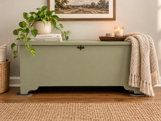 Cedar Chest – Refinished Muted Sage Statement Piece – 48” Long