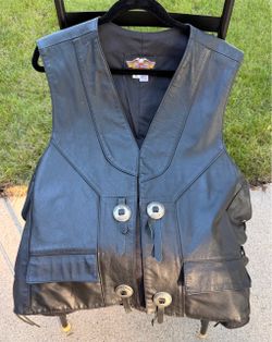 Leather Harley Davidson Vest XL