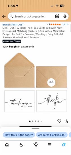 Thank you cards with stickers and envelopes