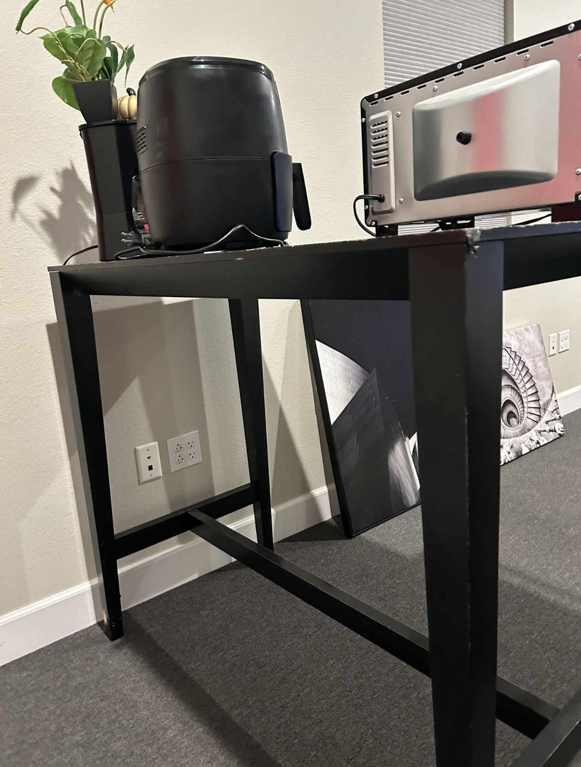 Black Wooden High Table