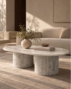 Brand New Designer White Marble Coffee Table