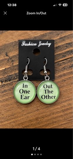 “In One Ear, Out The Other” Green Dangle Earrings