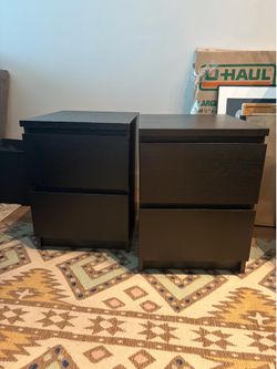 Black nightstand - set of 2