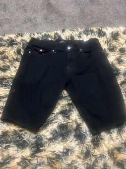 True religion black cargo shorts 32