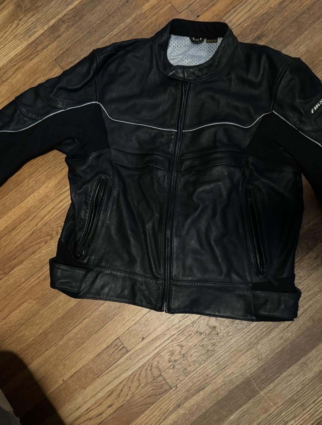 Firstgear leather motorcycle jacket