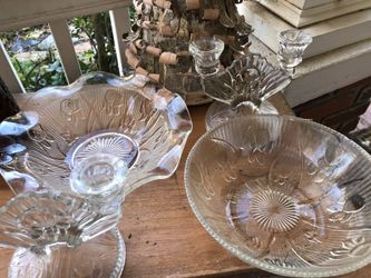 Old iris pattern glass