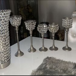 Decorative Glass Crystal k Candle Holders And Vase