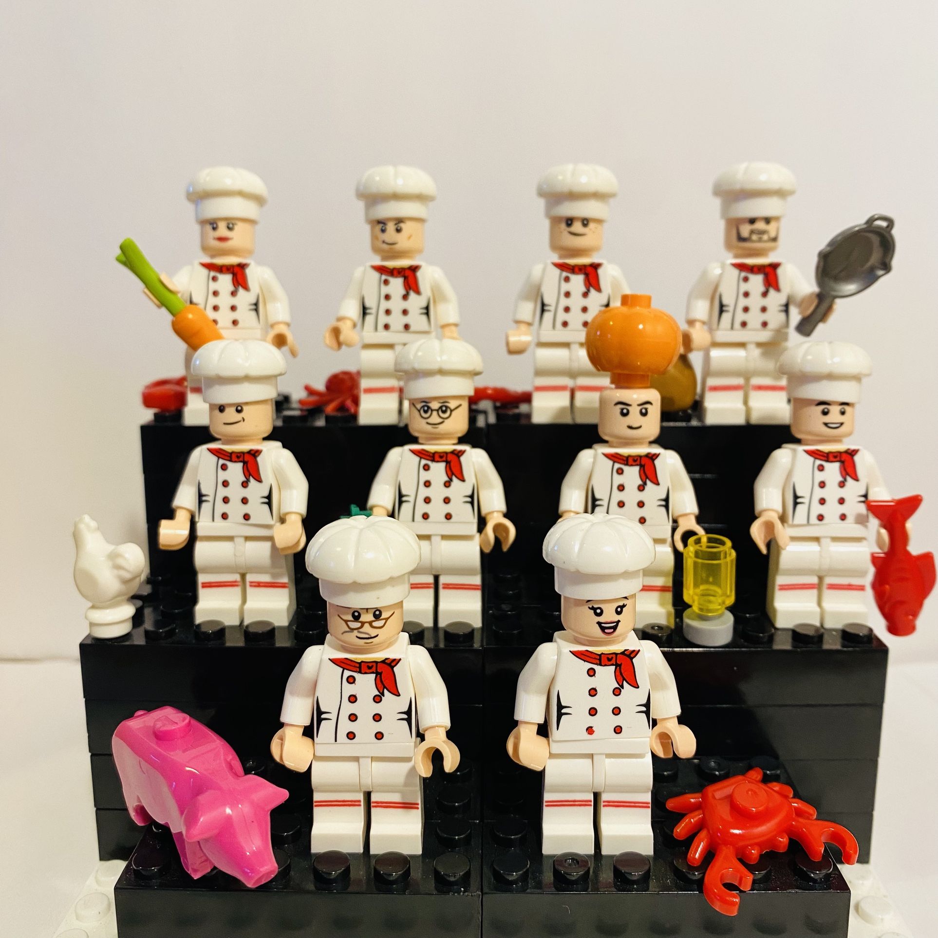 Kitchen Chef Minifigures Kitchen Decor Set | New Custom LEGO Compatible Toys